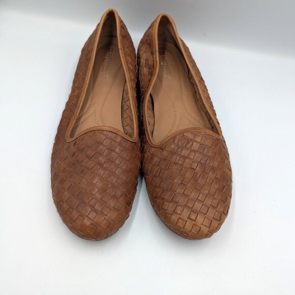 Naturalizer N5 Comfort Flat Slip On Shoes Brown Woven Leather Women's 12 (42) - Picture 3 of 7